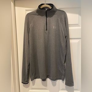 Under Armour 1/4 Zip Run Fleece. Grey with black trim. Large.